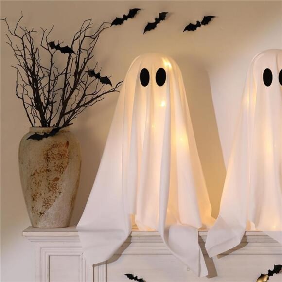 Halloween Decorations -2 Packs Spooky Ghosts with String Lights-Scary Ghost - Picture 2 of 7